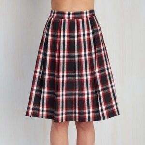 𝅺red Plaid Flannel Checker Skirt